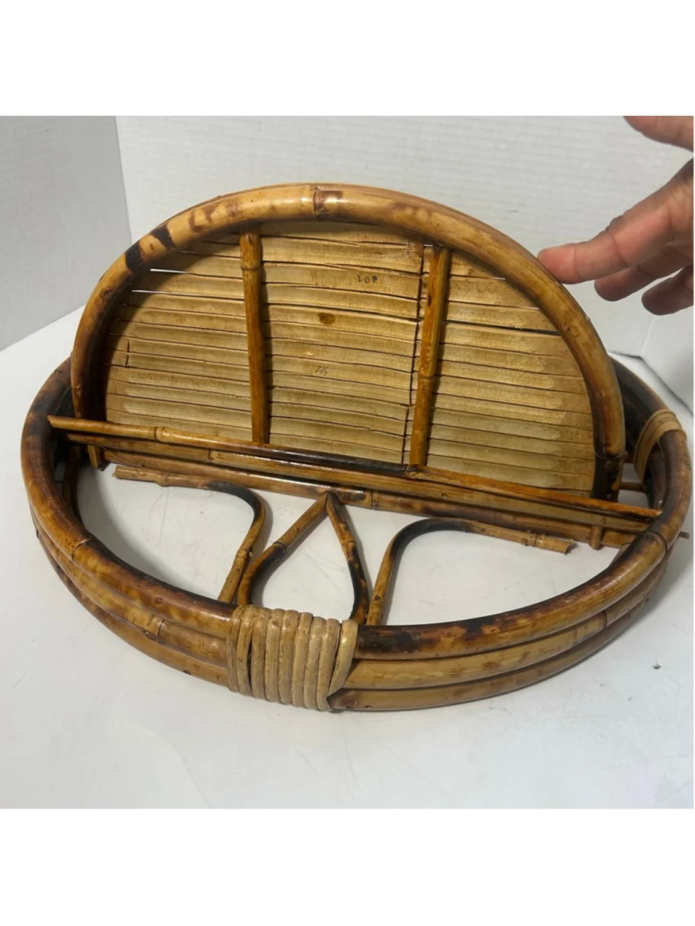 Vintage Bamboo Boho Wall Decor Display Knick Knack Shelf Folding Bentwood